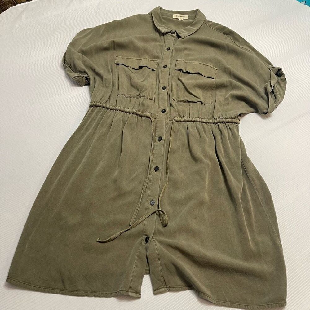Rag Poets Dark Olive Green Dress Size Large